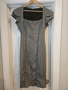 Bebe Classic Gray Sheath Dress with Cap Sleeves